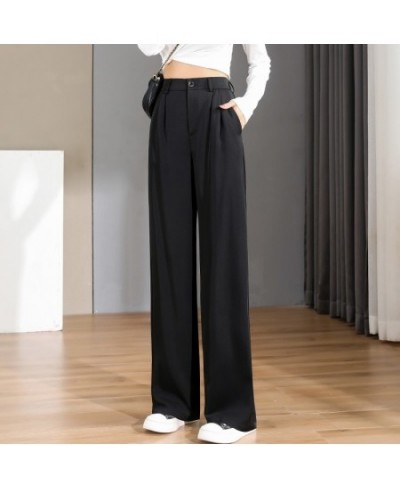 Women Chic Office Wear Straight Pants Vintage High Ladies Trousers Baggy Korean 2023 Spring/Summer/Autumn Wide Leg Female $38...