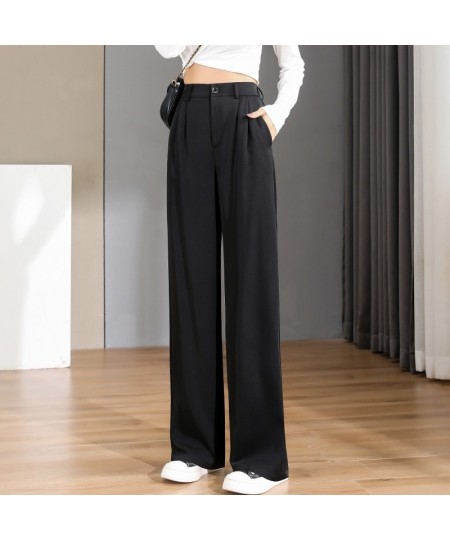 Women Chic Office Wear Straight Pants Vintage High Ladies Trousers Baggy Korean 2023 Spring/Summer/Autumn Wide Leg Female $38...