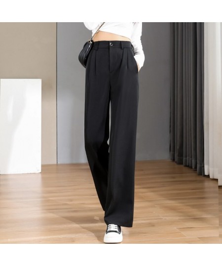 Women Chic Office Wear Straight Pants Vintage High Ladies Trousers Baggy Korean 2023 Spring/Summer/Autumn Wide Leg Female $38...