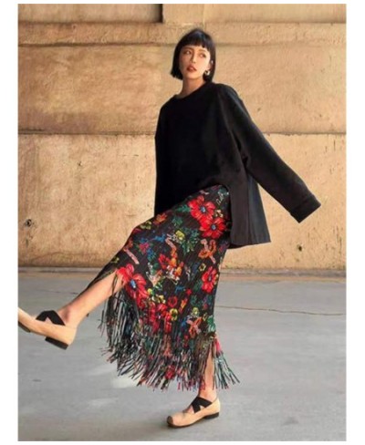 Miyake Style High-End Fashion Tassel Skirt Women's Summer 2023 New Slim Fit Waist-Controlled Slim Pleated Printed Skirt Women...