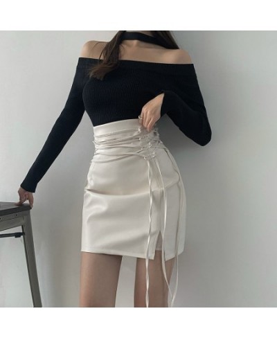 PU Skirts Women Sexy Bandage Fashion High Waist Stylish Hot Girls Solid Korean Style Spring New Lady All-match Streetwear Jup...