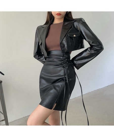 PU Skirts Women Sexy Bandage Fashion High Waist Stylish Hot Girls Solid Korean Style Spring New Lady All-match Streetwear Jup...