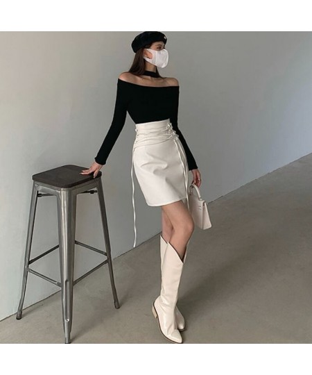 PU Skirts Women Sexy Bandage Fashion High Waist Stylish Hot Girls Solid Korean Style Spring New Lady All-match Streetwear Jup...