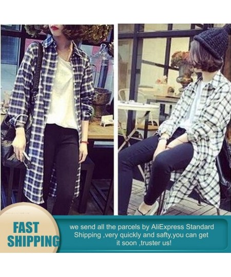 2023 Autumn Plus Size Thin Korean Blouse Flannel Loose Plaid Shirt Women Long Sleeve Casual Loose Button Down Shirt $33.86 - ...