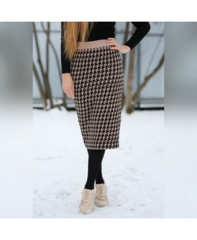 Luxury Jacquard Knit Sweater Skirt Elastic Band High Waist Midi Pencil Skirt Bodycon Women Long Skirts Jupe Femme Faldas $32....