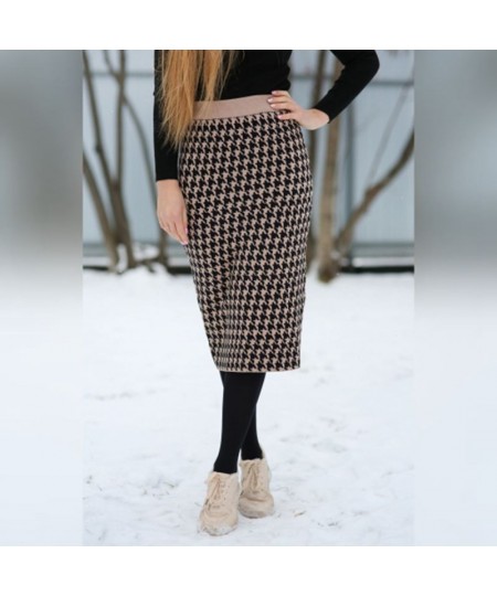 Luxury Jacquard Knit Sweater Skirt Elastic Band High Waist Midi Pencil Skirt Bodycon Women Long Skirts Jupe Femme Faldas $32....