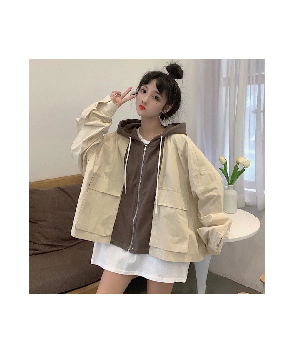 Jackets Women Spring Autumn Casual All-match Students Patchwork Korean Style Chic Zipper Harajuku Females Streetwear Overcoat...