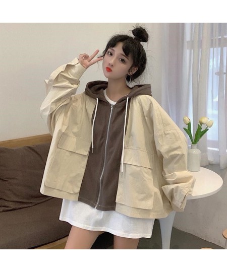 Jackets Women Spring Autumn Casual All-match Students Patchwork Korean Style Chic Zipper Harajuku Females Streetwear Overcoat...