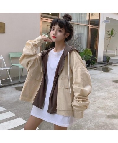 Jackets Women Spring Autumn Casual All-match Students Patchwork Korean Style Chic Zipper Harajuku Females Streetwear Overcoat...