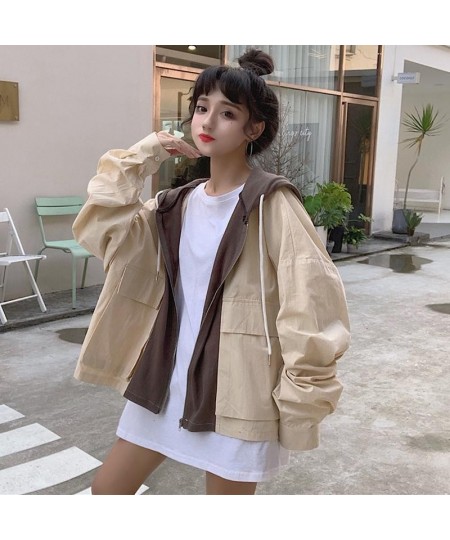 Jackets Women Spring Autumn Casual All-match Students Patchwork Korean Style Chic Zipper Harajuku Females Streetwear Overcoat...