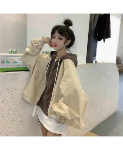 Jackets Women Spring Autumn Casual All-match Students Patchwork Korean Style Chic Zipper Harajuku Females Streetwear Overcoat...