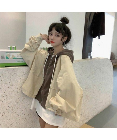 Jackets Women Spring Autumn Casual All-match Students Patchwork Korean Style Chic Zipper Harajuku Females Streetwear Overcoat...