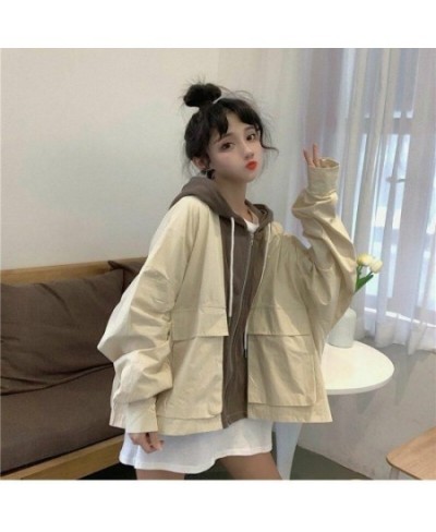 Jackets Women Spring Autumn Casual All-match Students Patchwork Korean Style Chic Zipper Harajuku Females Streetwear Overcoat...