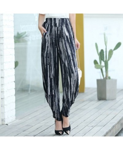 Women Summer Pants 2023 New Style Women Cotton Print Vintage Plaid Elastic Waist Loose Casual Female Trousers $32.24 - Pants ...