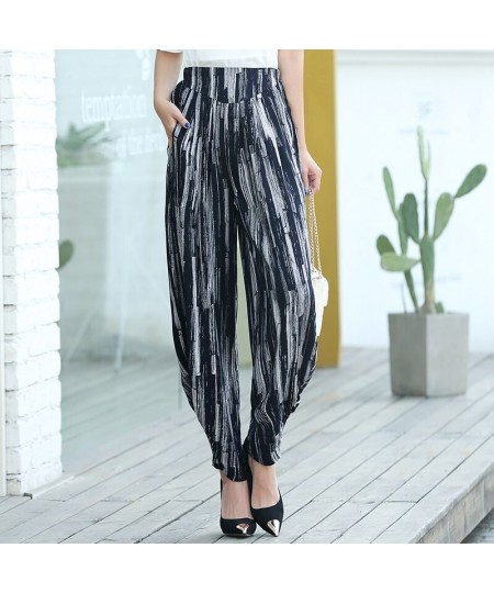 Women Summer Pants 2023 New Style Women Cotton Print Vintage Plaid Elastic Waist Loose Casual Female Trousers $32.24 - Pants ...