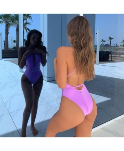 2022 New Women's One Piece Swimsuits Solid Fashion Swimming Wear One-piece Sexy Womens String Bikinis for Women $30.97 - Swim...