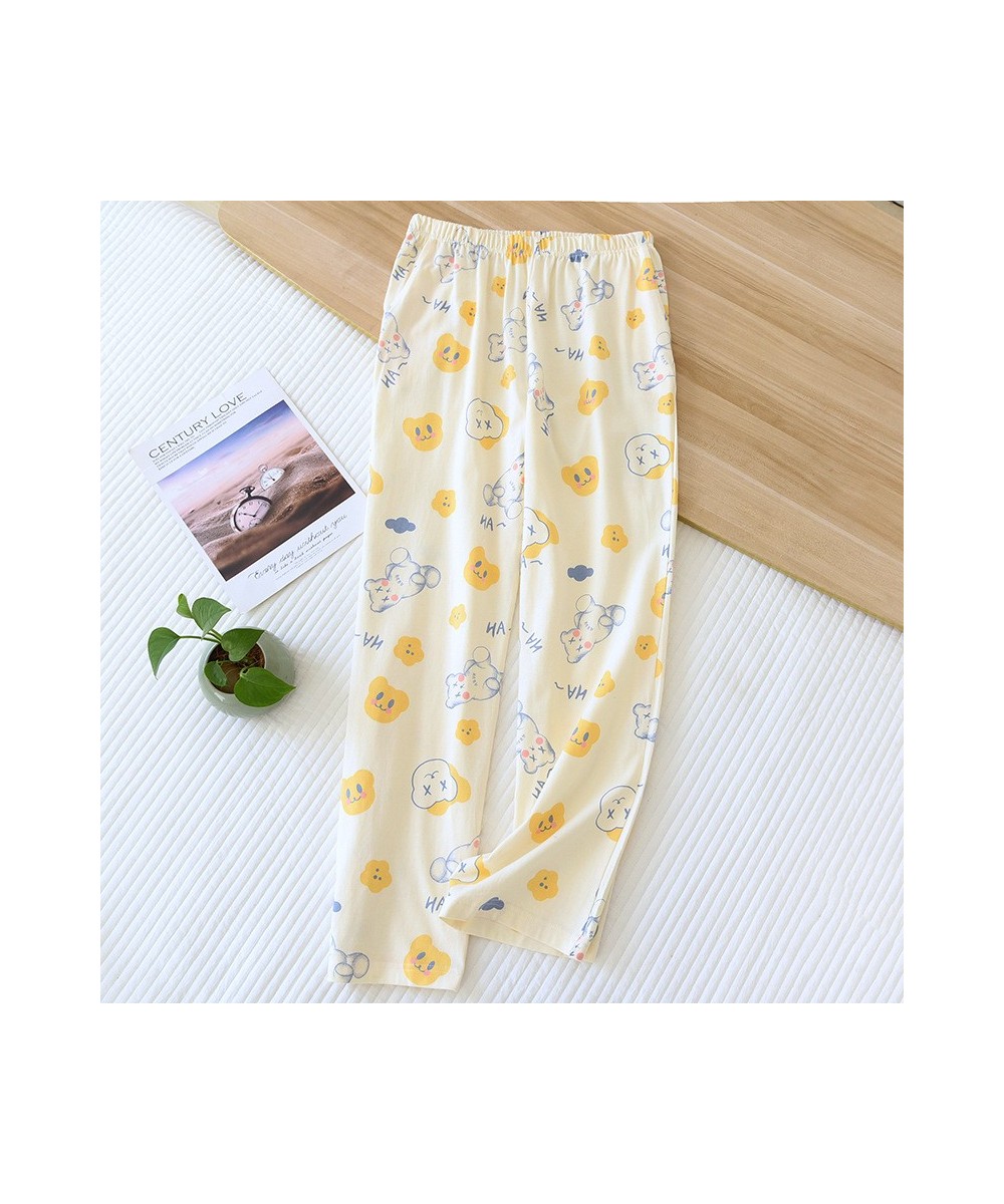 Women Knitted Cotton Pajama Pants Cartoon Soft Slacks Elastic Waist Sleep Bottoms Plus Size Pajamas Home Wear Lounge Pants 20...