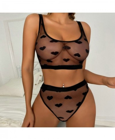 Women Sexy Lingerie Ultra-thin Lace Bra Set Transparent Wireless Underwear Hot Erotic Push Up Mesh Intimate Bralette Panty Se...