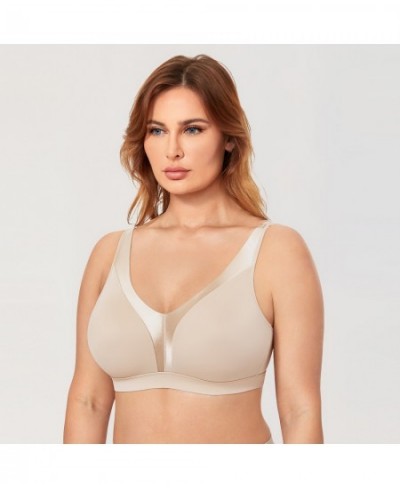 Women's Wireless Bra Plus Size Full Coverage Smooth Unlined Support 34-48 B C D DD E F G $59.69 - Underwear