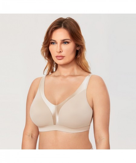 Women's Wireless Bra Plus Size Full Coverage Smooth Unlined Support 34-48 B C D DD E F G $59.69 - Underwear