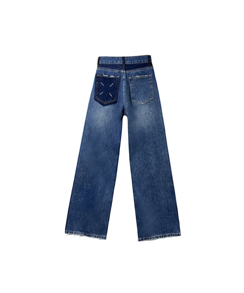 Blue Jeans for Women 2023 New Fashion Vintage Streetwear High Waisted Jeans Chic Loose Straight Wide Leg Pants Women $58.34 -...