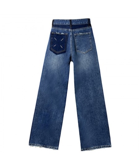 Blue Jeans for Women 2023 New Fashion Vintage Streetwear High Waisted Jeans Chic Loose Straight Wide Leg Pants Women $58.34 -...