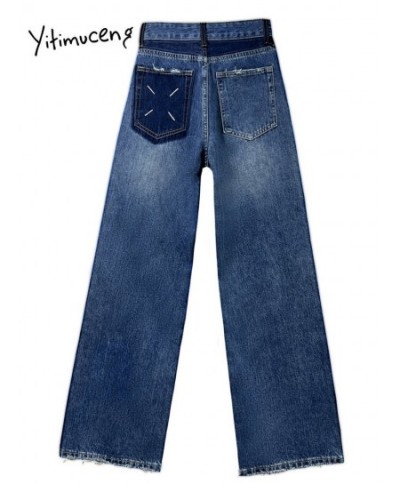 Blue Jeans for Women 2023 New Fashion Vintage Streetwear High Waisted Jeans Chic Loose Straight Wide Leg Pants Women $58.34 -...