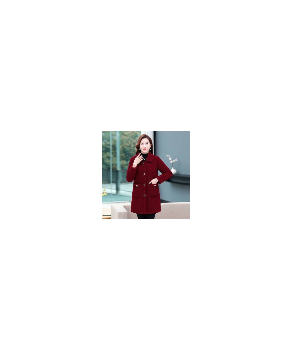 Middle-aged Mothers Faux lamb Wool Coat Autumn Winter Loose Long-sleeve Outerwear Solid Female Jacket Casual Tops $67.31 - Ja...