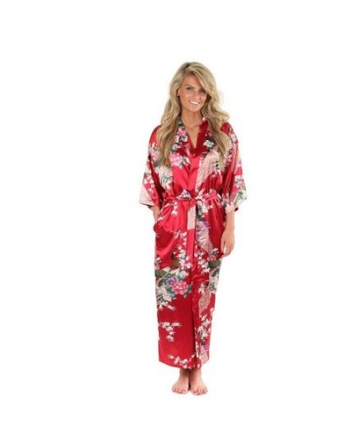 Wine Red Female Silk Rayon Robes Gown Kimono Yukata Chinese Women Sexy Lingerie Sleepwear Daily Novelty Clothing $33.77 - Sle...