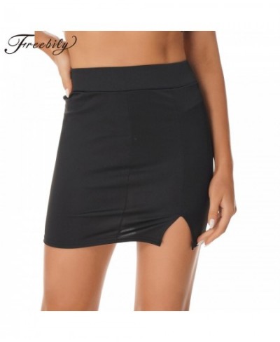 Micro Mini High Waist Skirts Sexy Women Split Bodycon Pencil Mini Skirt Casual Package Hip Short Skirts Women Night Club Skir...