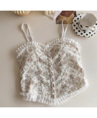 Lace Women Bralette Bra Sexy Female Tops French Wrinkled Lace Camisole with Bra Pad Fashion Girl Crop Top Bandeau Tops $19.67...