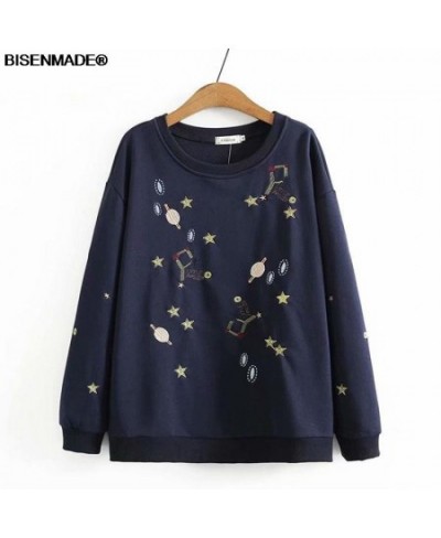 Women Clothing Hoodies & Sweatshirts Plus Size 2023 Autumn New Loose Casual The Whole Body Embroidery Long Tops 2128 $46.44 -...