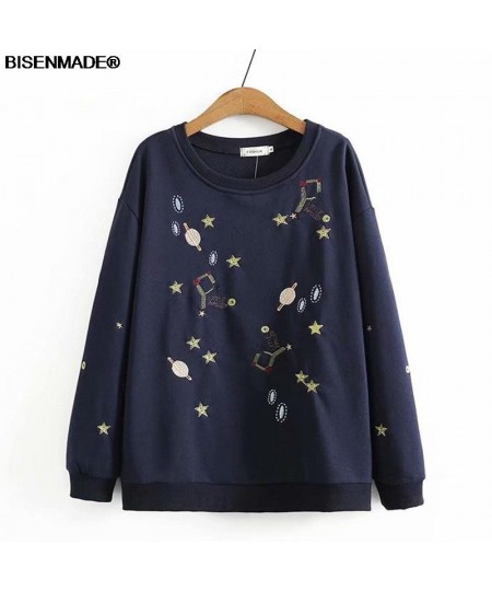 Women Clothing Hoodies & Sweatshirts Plus Size 2023 Autumn New Loose Casual The Whole Body Embroidery Long Tops 2128 $46.44 -...