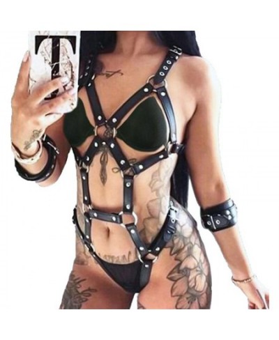 BDSM Sexy Chest Garter Belts Harajuku Leather Harness Women Erotic Underwear Body Bondage Fashion Bra Suspenders Fetish Seks ...