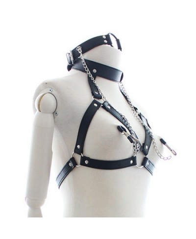 BDSM Sexy Chest Garter Belts Harajuku Leather Harness Women Erotic Underwear Body Bondage Fashion Bra Suspenders Fetish Seks ...