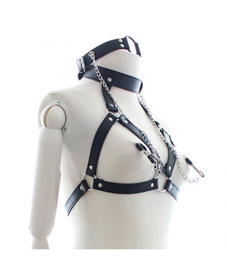 BDSM Sexy Chest Garter Belts Harajuku Leather Harness Women Erotic Underwear Body Bondage Fashion Bra Suspenders Fetish Seks ...