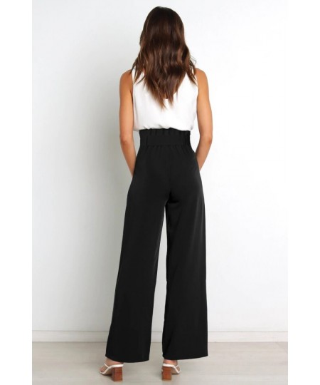 Fashion High Waist Pants Women Office Lady Trousers Wide Leg Pants Woman Clothes Loose Capris Ladies Bottom Pantalones Mujer ...