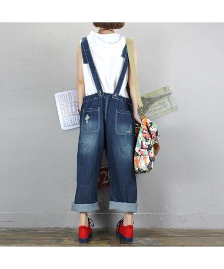 2023 New Fashion Overalls Sleeveless Denim Loose Jumpsuits And Rompers With Pockets Wide Leg Women Trousers $87.25 - Jumpsuits