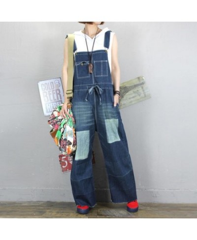 2023 New Fashion Overalls Sleeveless Denim Loose Jumpsuits And Rompers With Pockets Wide Leg Women Trousers $87.25 - Jumpsuits