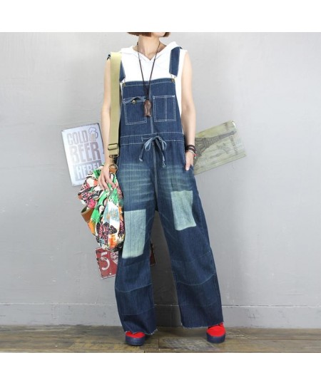 2023 New Fashion Overalls Sleeveless Denim Loose Jumpsuits And Rompers With Pockets Wide Leg Women Trousers $87.25 - Jumpsuits