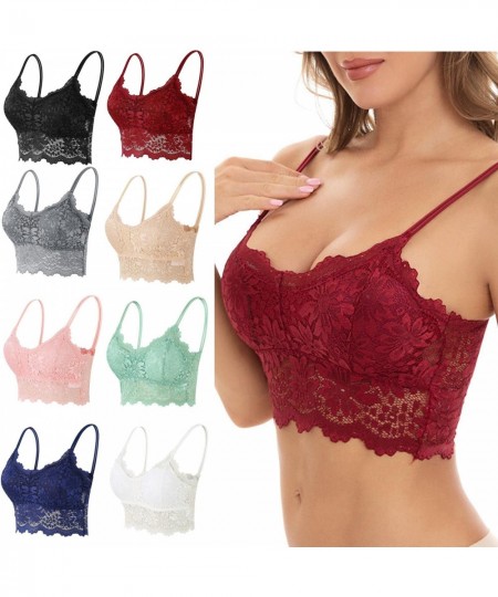 2022 Women Lace Bras Top Comfortable Bralette Solid Color Sexy Underwear Vest Female Hollow Out Wireless Lingerie Seamless Br...