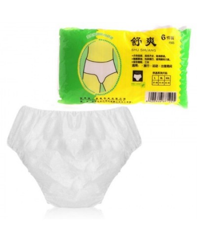 6Pcs/Set Travel Portable Disposable Non Woven Paper Briefs Panties Underwear White Regular Emergency Underpants for Women Men...