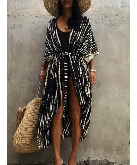 2023 Sexy Printed Beach Cover Up Chiffon Cover-ups Swimwear Beach Wear Summer Beachwear Female Women Long Dress $32.89 - Swim...