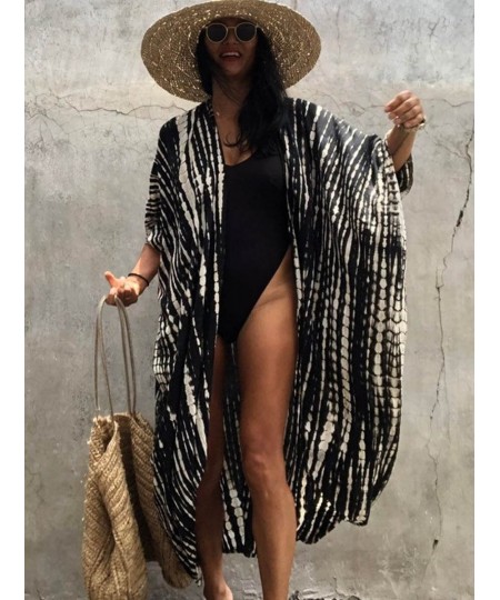 2023 Sexy Printed Beach Cover Up Chiffon Cover-ups Swimwear Beach Wear Summer Beachwear Female Women Long Dress $32.89 - Swim...