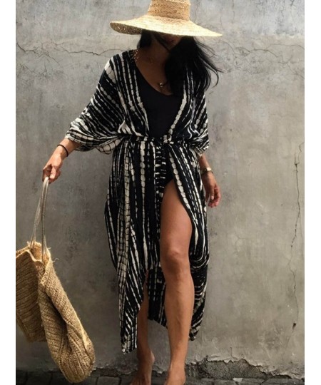 2023 Sexy Printed Beach Cover Up Chiffon Cover-ups Swimwear Beach Wear Summer Beachwear Female Women Long Dress $32.89 - Swim...