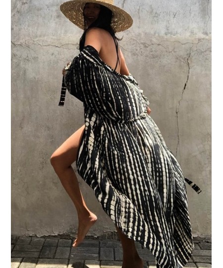 2023 Sexy Printed Beach Cover Up Chiffon Cover-ups Swimwear Beach Wear Summer Beachwear Female Women Long Dress $32.89 - Swim...