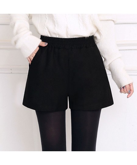 Shorts Women Elastic Waist Plaid Pockets Winter Thicker Fashion Retro Harajuku Elegant Style Loose Chic Ins Cozy $31.52 - Bot...