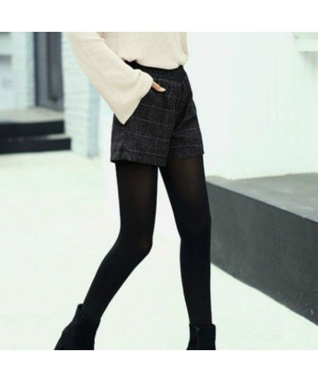 Shorts Women Elastic Waist Plaid Pockets Winter Thicker Fashion Retro Harajuku Elegant Style Loose Chic Ins Cozy $31.52 - Bot...