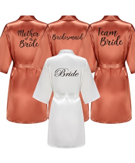 Satin Silk Robes Plus Size Wedding Bathrobe Bride Bridesmaid Mother Maid of Honor Gown Women Clothing Sleepwear Caramel $19.7...