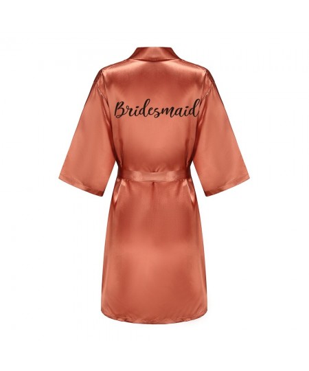 Satin Silk Robes Plus Size Wedding Bathrobe Bride Bridesmaid Mother Maid of Honor Gown Women Clothing Sleepwear Caramel $19.7...